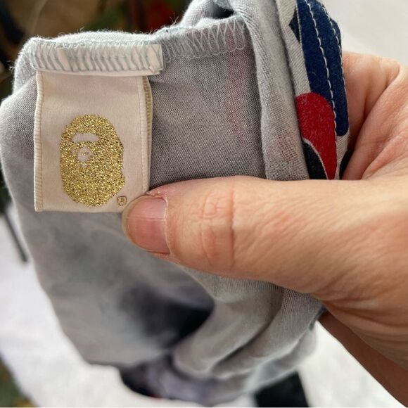 A Bathing Ape Bape Camo Logo Cropped High Low Top - Picture 8 of 8